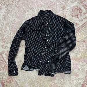 ‼️4/$30‼️ NWOT KIDS Foxcroft Black Polka Dot Button-Up Shirt